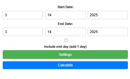 Online Date Calculator – Calculate Date Differences, Add or Subtract Days, Find Business Days & Age Instantly.