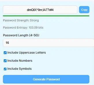 Generate strong, secure, and random passwords with our free online password generator tool.