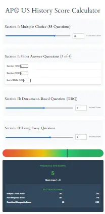 AP US History Score Calculate apush interface grading scale 1-5 percentage.