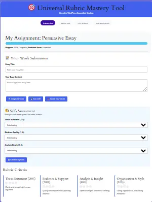 APUSH Rubric Mastery Tool - Self-Scoring Dashboard Interactive APUSH Rubric Mastery Tool for DBQ and LEQ essay scoring
