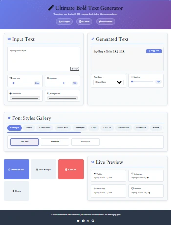 Free Bold Text Generator Tool - Create bold fonts for Instagram, LinkedIn, and social media