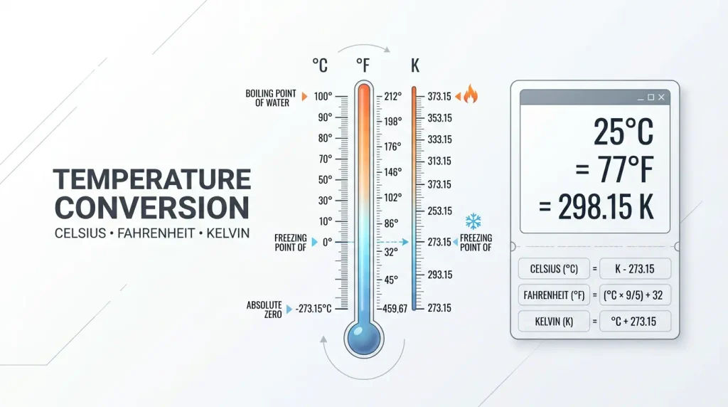 Celsius, Fahrenheit, Kelvin converter